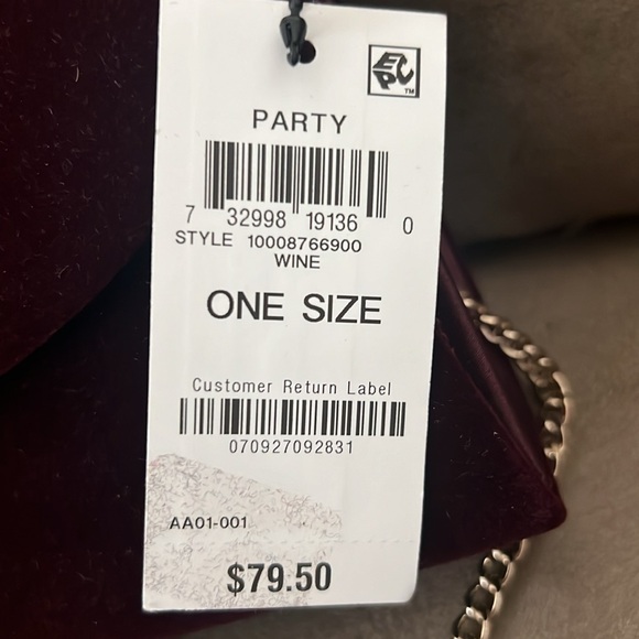 Gianni Bernini party clutch velvet bag with long shoulder bag chain. - Picture 5 of 6